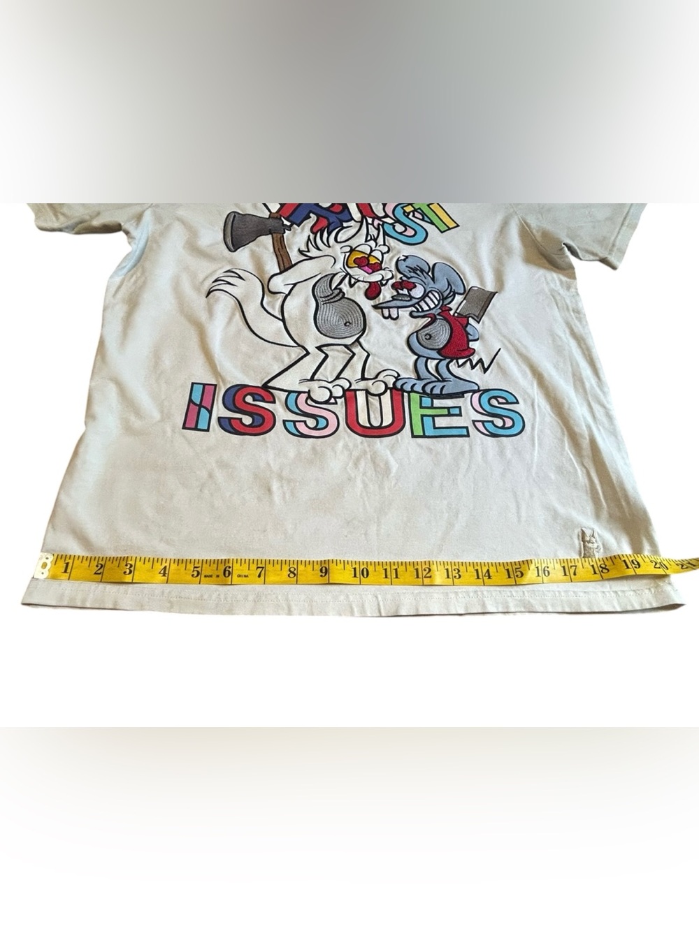 Makobi Trust Issues Graphic Tee White Small Streetwear Y2K - Picture 13 of 13